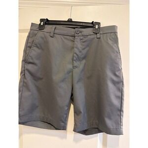 Amazon Essentials Mens Flat Front Chino Shorts Grey Size 33 Casual Everyday